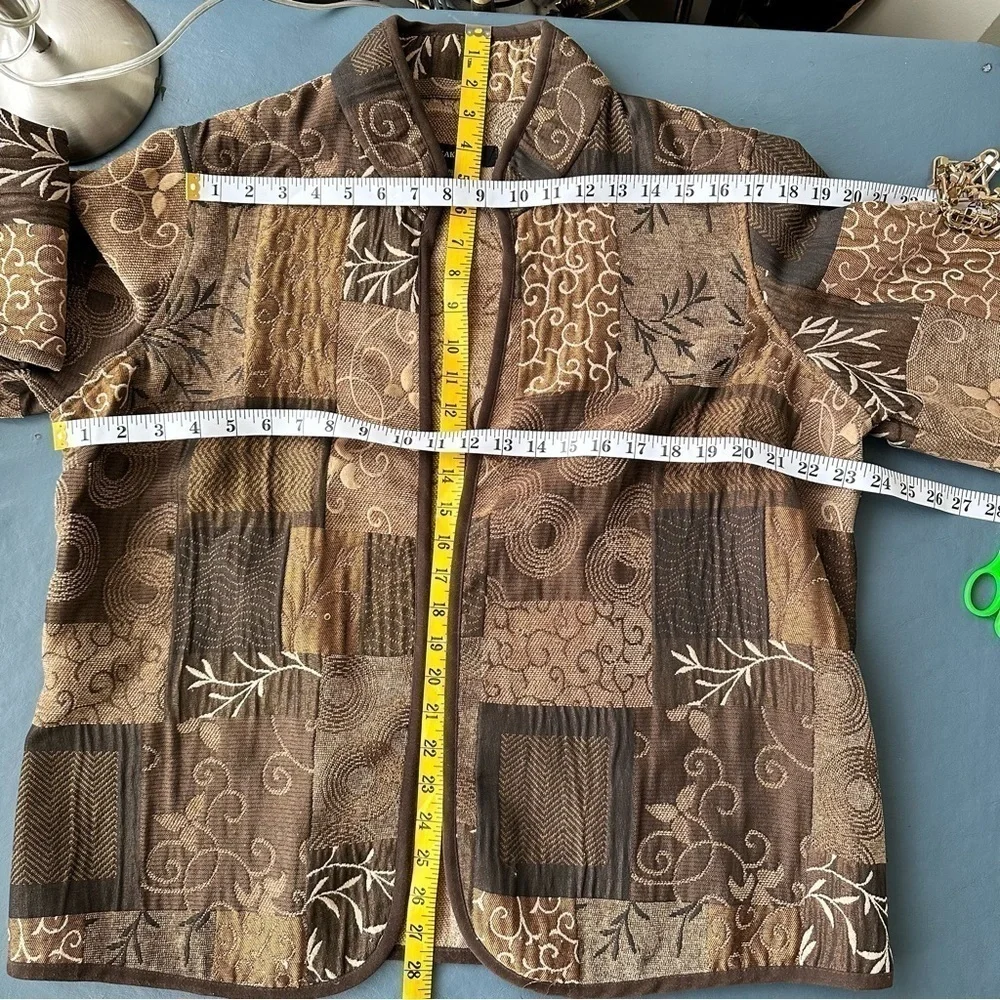 VTG Kaktus Embroidered Tapestry Open Jacket 1X